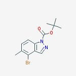 Structure of 4-Bromo-5-methyl-1H-indazole, N1-BOC protected