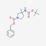 Structure of Benzyl 3-((tert-butoxycarbonyl)amino)-3-methylpyrrolidine-1-carboxylate