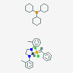 二氯[1,3-双(2-甲基苯基)-2-咪唑烷亚基](亚苄基)(三环己基膦)钌(II)结构式
