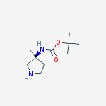 Structure of tert-butyl N-[(3S)-3-methylpyrrolidin-3-yl]carbamate