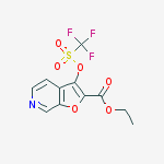 Structure of Furo[2,3-c]pyridine-2-carboxylic acid, 3-[[(trifluoromethyl)sulfonyl]oxy]-, ethyl ester