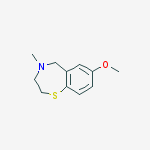 2,3,4,5-Tetrahydro-7-methoxy-4-methyl-1,4-benzothiazepine结构式