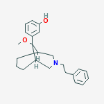 Structure of 3-(9-methoxy-7-phenethyl-7-azabicyclo[3.3.1]non-9-yl)phenol