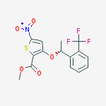2-Thiophenecarboxylic acid, 5-nitro-3-[(1R)-1-[2-(trifluoromethyl)phenyl]ethoxy]-, methyl ester结构式