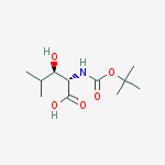 Structure of (2S,3R)-2-((tert-Butoxycarbonyl)amino)-3-hydroxy-4-methylpentanoic acid