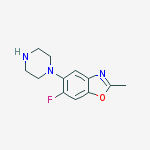 Structure of Benzoxazole,  6-fluoro-2-methyl-5-(1-piperazinyl)-