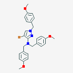 4-bromo-N,N,1-tris[(4-methoxyphenyl)methyl]-1H-Pyrazol-3-amine结构式