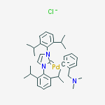 氯[[1,3-双(2,6-二异丙苯基)咪唑-2-亚基](N,N-二甲基苄胺)钯(Ⅱ)]结构式