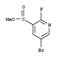 Structure of 3-pyridinecarboxylic acid, 5-bromo-2-fluoro-, methyl ester