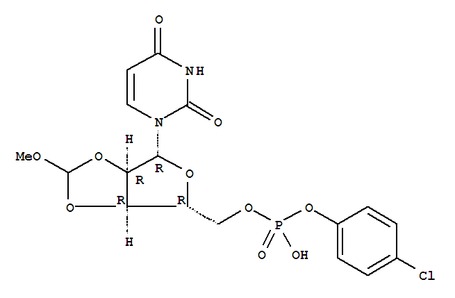 2,3-O-(methoxymethylene)uridine 5-(4-chlorophenyl)phosphate结构式
