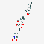 Structure of [5-[4-Hydroxy-3-(8-hydroxy-2,5,9-trimethyl-1-oxo-2,4,9,12-pentadecatetrenyl)-2-oxo-2H-pyran-6-yl]-1-hexenyl]carbamic acid methyl ester