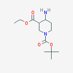 Structure of 1-O-tert-butyl 3-O-ethyl 4-aminopiperidine-1,3-dicarboxylate
