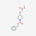 1-Piperidinecarboxylic acid, 4-(2-methoxy-2-oxoethoxy)-, phenylmethyl ester结构式