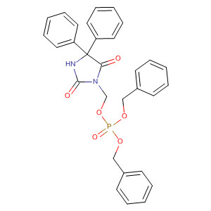 Phosphoric acid, (2,5-dioxo-4,4-diphenyl-1-imidazolidinyl)methylbis(phenylmethyl) ester结构式