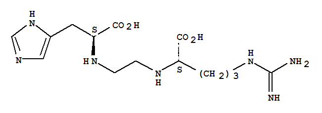 Structure of (2S)-2-[2-[[(1S)-1-carboxy-2-(3H-imidazol-4-yl)ethyl]amino]ethylamino] -5-(diaminomethylideneamino)pentanoic acid