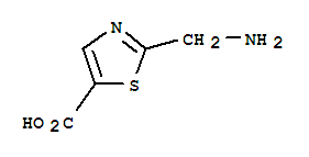 5-Thiazolecarboxylic  acid,  2-(aminomethyl)-结构式