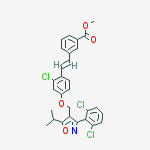 Structure of (E)-methyl 3-(2-chloro-4-((3-(2,6-dichlorophenyl)-5-isopropylisoxazol-4-yl)methoxy)styryl)benzoate