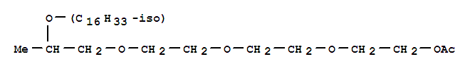 Structure of Ethanol, 2-2-2-2-(isohexadecyloxy)propoxyethoxyethoxy-, acetate