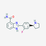 Structure of 2-[2-FLUORO-4-[(2S)-2-PYRROLIDINYL]PHENYL]-1H-BENZIMIDAZOLE-7-CARBOXAMIDE