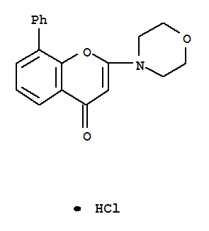 4H-1-Benzopyran-4-one,2-(4-morpholinyl)-8-phenyl-, hydrochloride (1:1)结构式