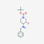 Structure of TERT-BUTYL 4-(BENZYLAMINO)-3-FLUOROPIPERIDINE-1-CARBOXYLATE