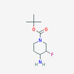 Structure of TERT-BUTYL 4-AMINO-3-FLUOROPIPERIDINE-1-CARBOXYLATE