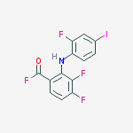 Structure of 3,4-difluoro-2-(2-fluoro-4-iodophenylamino)benzoyl fluoride