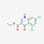 3-QUINOLINECARBOXYLIC ACID 5,7-DICHLORO-4-HYDROXY-,ETHYL ESTER结构式