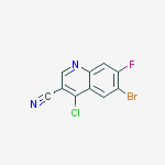 Structure of 6-BROMO-4-CHLORO-7-FLUORO-QUINOLINE-3-CARBONITRILE