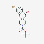 N-BOC-7-BROMO-4-OXO-3,4-DIHYDRO-1H-SPIRO[CHROMENE-2,4-PIPERIDINE]结构式