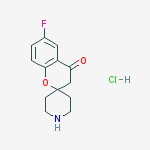 Structure of 6-fluorospiro[3h-chromene-2,4'-piperidine]-4-one;hydrochloride
