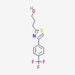 3-(4-(4-(trifluoromethyl)phenyl)thiazol-2-yl)propan-1-ol结构式