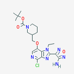 (S)-tert-butyl 3-((2-(4-amino-1,2,5-oxadiazol-3-yl)-4-chloro-1-ethyl-1H-imidazo[4,5-c]pyridin-7-yloxy)methyl)piperidine-1-carboxylate结构式