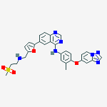 Structure of 6-[5-({[2-(Methylsulfonyl)ethyl]amino}methyl)-2-furyl]-N-[3-methyl-4-([1,2,4]triazolo[1,5-a]pyridin-7-yloxy)phenyl]-4-quinazolinamine