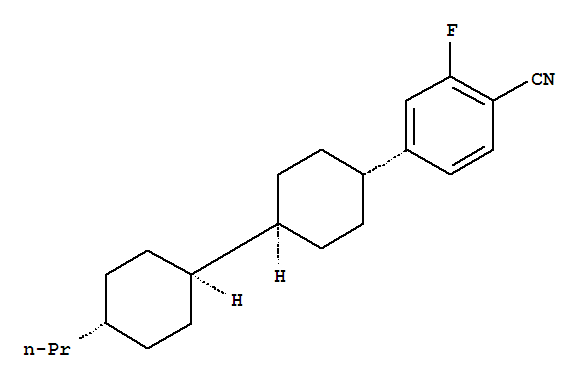 Structure of 2-Fluoro-4-[(trans,trans)-4-propyl[1,1-bicyclohexyl]-4-yl]benzonitrile