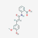 Structure of Benzoic acid,2-[[(2E)-3-(4-hydroxy-3- methoxyphenyl)-1-oxo-2-propenyl]amino]-