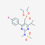 Structure of P-[[4-(4-FLUOROPHENYL)-6-(1-METHYLETHYL)-2-[METHYL(METHYLSULFONYL)AMINO]-5-PYRIMIDINYL]METHYL]PHOSPHONIC ACID DIETHYL ESTER