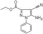 5-氨基-4-氰基-1-苯基-1H-吡唑-3-甲酸乙酯结构式