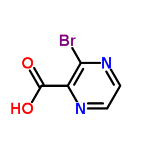 Structure of 2-pyrazinecarboxylic acid, 3-bromo-