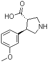 (3S,4R)-4-(3-甲氧基苯基)吡咯烷-3-羧酸结构式