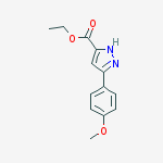 Structure of 5-(4-METHOXY-PHENYL)-2H-PYRAZOLE-3-CARBOXYLIC ACID ETHYL ESTER