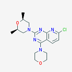 Pyrido[2,3-d]pyrimidine, 7-chloro-2-[(2R,6S)-2,6-dimethyl-4-morpholinyl]-4-(4-morpholinyl)-, rel-结构式