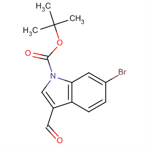 Structure of 1H-Indole-1-carboxylic acid, 6-bromo-3-formyl-, 1,1-dimethylethyl ester