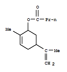 Structure of 2-methyl-5-(1-methylvinyl)-2-cyclohexen-1-yl butyrate