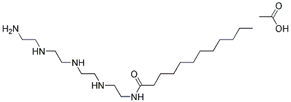 Structure of N-[2-[[2-[[2-[(2-aminoethyl)amino]ethyl]amino]ethyl]amino]ethyl]dodecanamide monoacetate