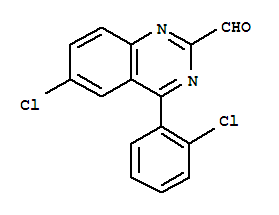Structure of 6-CHLORO-4-(2-CHLOROPHENYL)QUINAZOLINE-2-CARBALDEHYDE