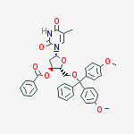 Structure of 5'-O-(p,p'-dimethoxytrityl)thymidine 3'-benzoate