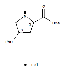 (2S,4S)-4-苯氧基-2-吡咯啉甲酸甲酯(HCL)结构式