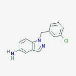 Structure of 1H-Indazol-5-amine, 1-[(3-chlorophenyl)methyl]-