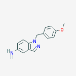 Structure of 1H-Indazol-5-amine, 1-[(4-methoxyphenyl)methyl]-